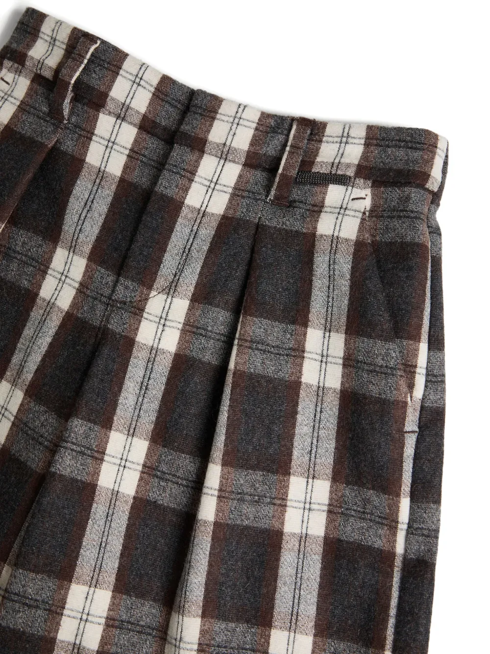 Brunello Cucinelli Pleated Checked Shorts In Multi