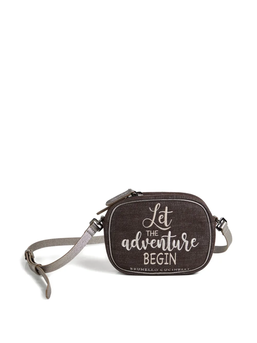 Brunello Cucinelli Kids Sparkle crossbodytas van spijkerstof Bruin