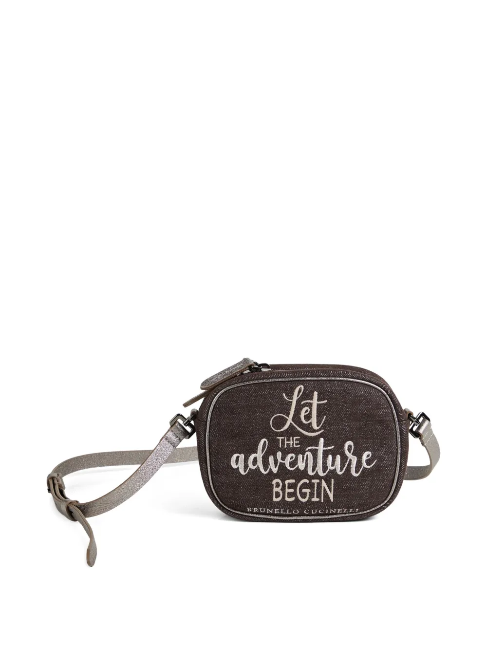 Brunello Cucinelli Kids Sparkle crossbodytas van spijkerstof Bruin