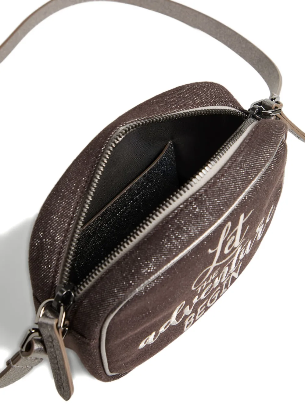 Brunello Cucinelli Kids Sparkle crossbodytas van spijkerstof Bruin