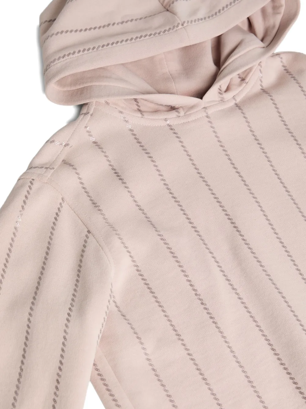 Brunello Cucinelli Kids Sweater met pailletten en capuchon Roze