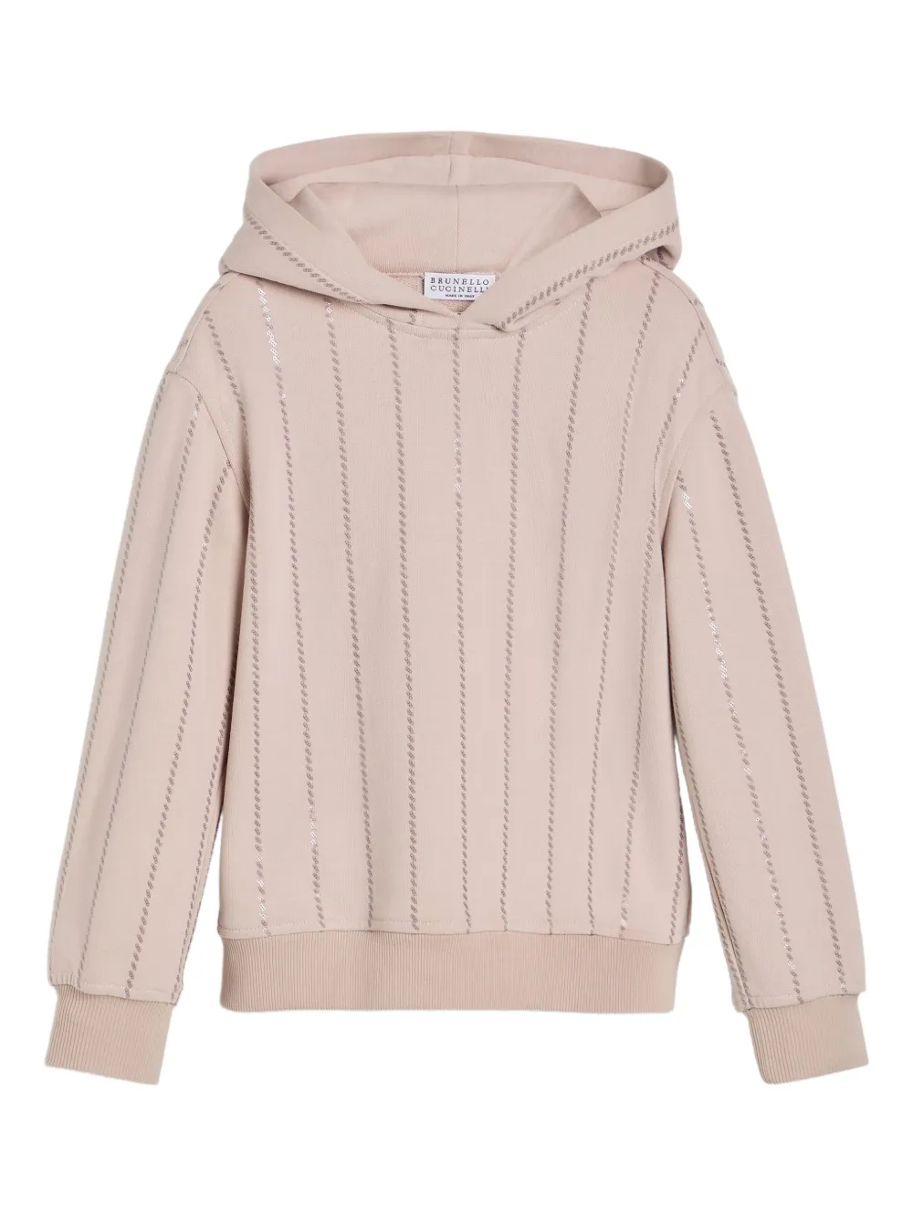 Brunello Cucinelli Kids Sweater met pailletten en capuchon Roze