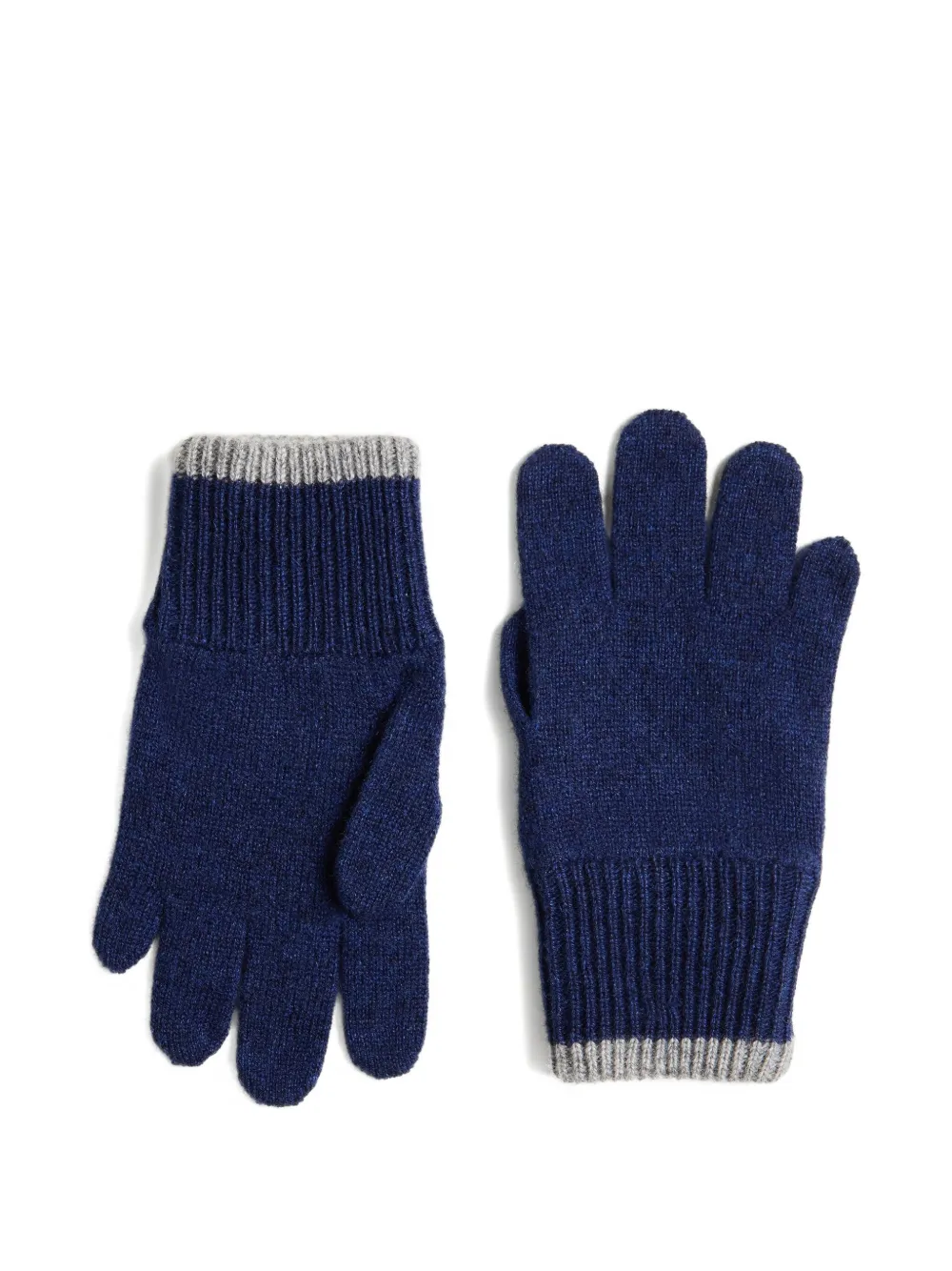 Brunello Cucinelli Kids Kasjmier handschoenen met geribbelde afwerking Blauw