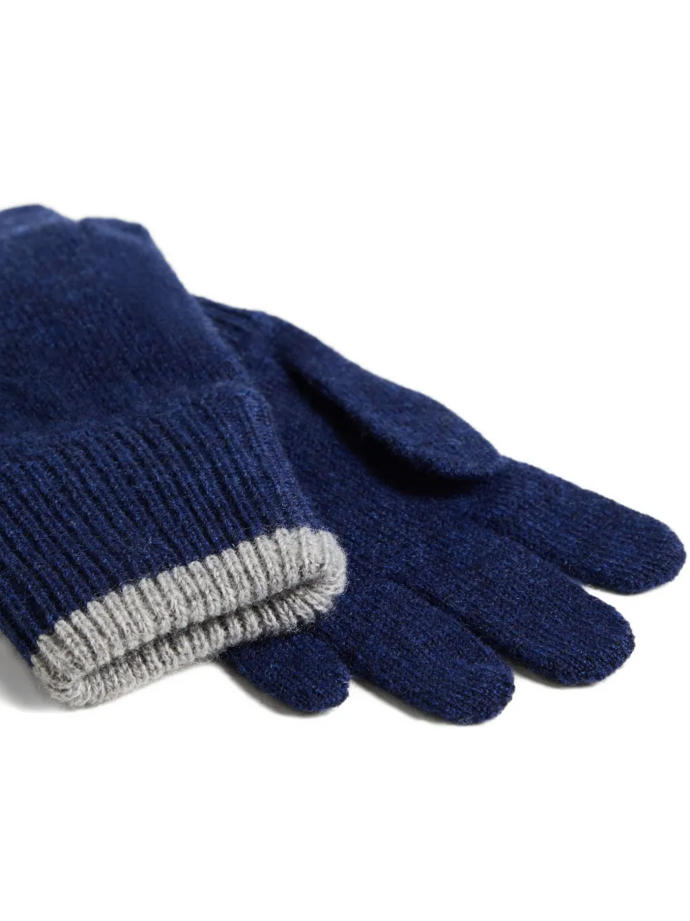 Brunello Cucinelli Kids Kasjmier handschoenen met geribbelde afwerking - Blauw