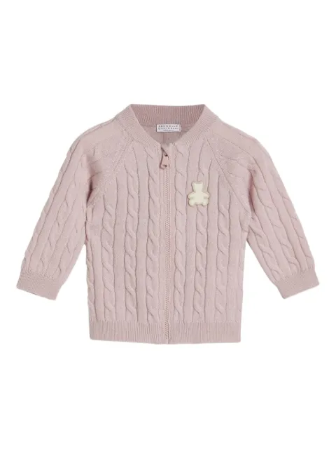 Brunello Cucinelli Kids cárdigan en tejido de ochos Bernie Baby