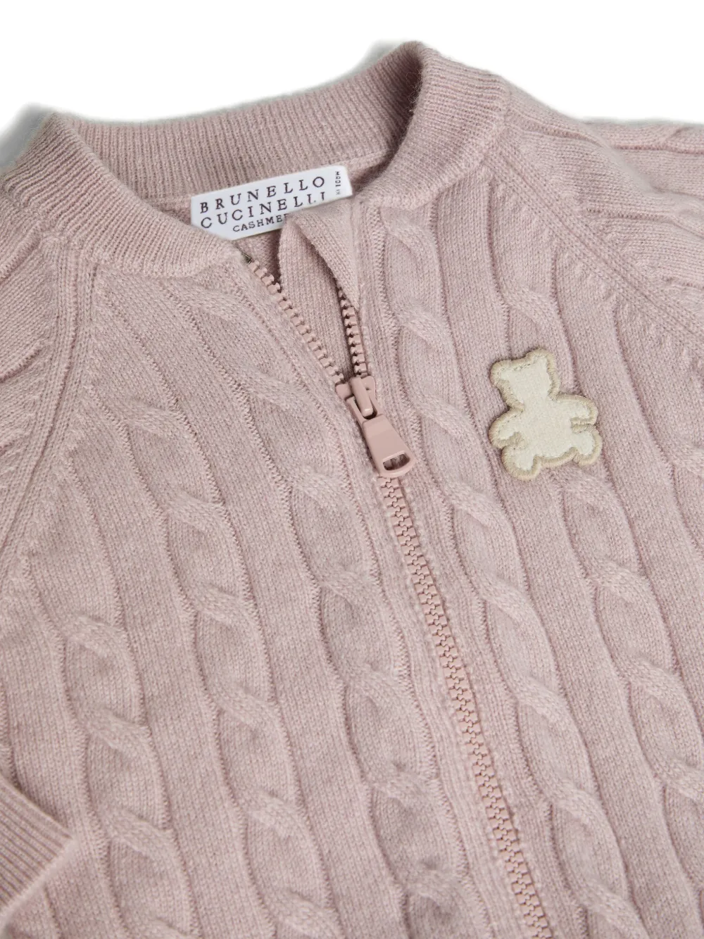 Brunello Cucinelli Kids Bernie Baby kabelgebreid vest Roze