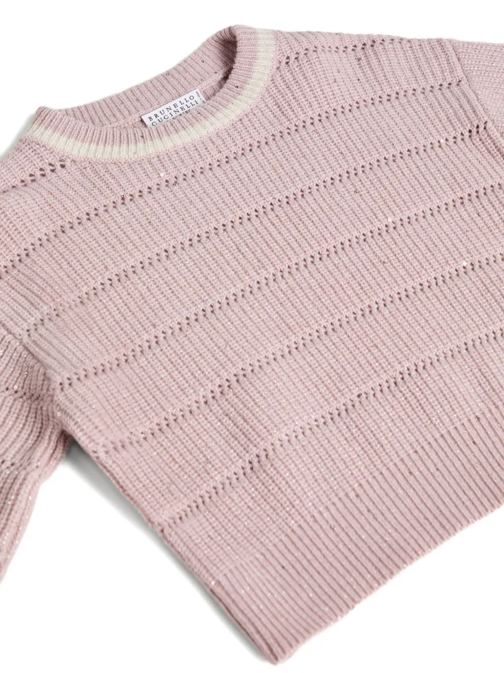 Brunello Cucinelli Kids Geribbelde trui met textuur Roze