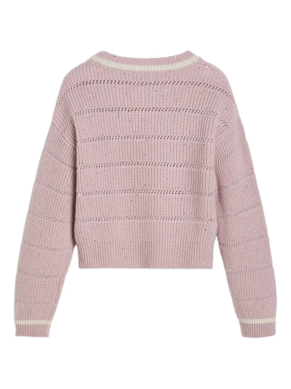 Brunello Cucinelli Kids Geribbelde trui met textuur Roze