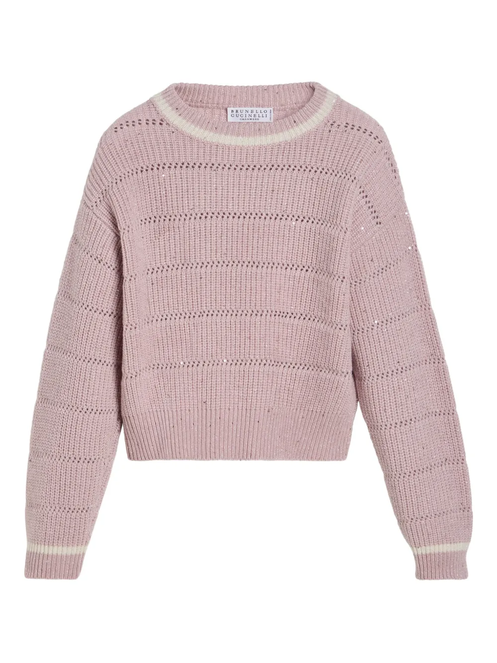 Brunello Cucinelli Kids Geribbelde trui met textuur Roze