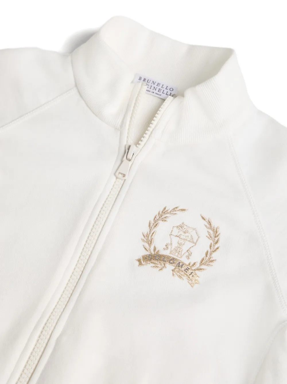 Brunello Cucinelli Kids Sweater met geborduurd logo Wit