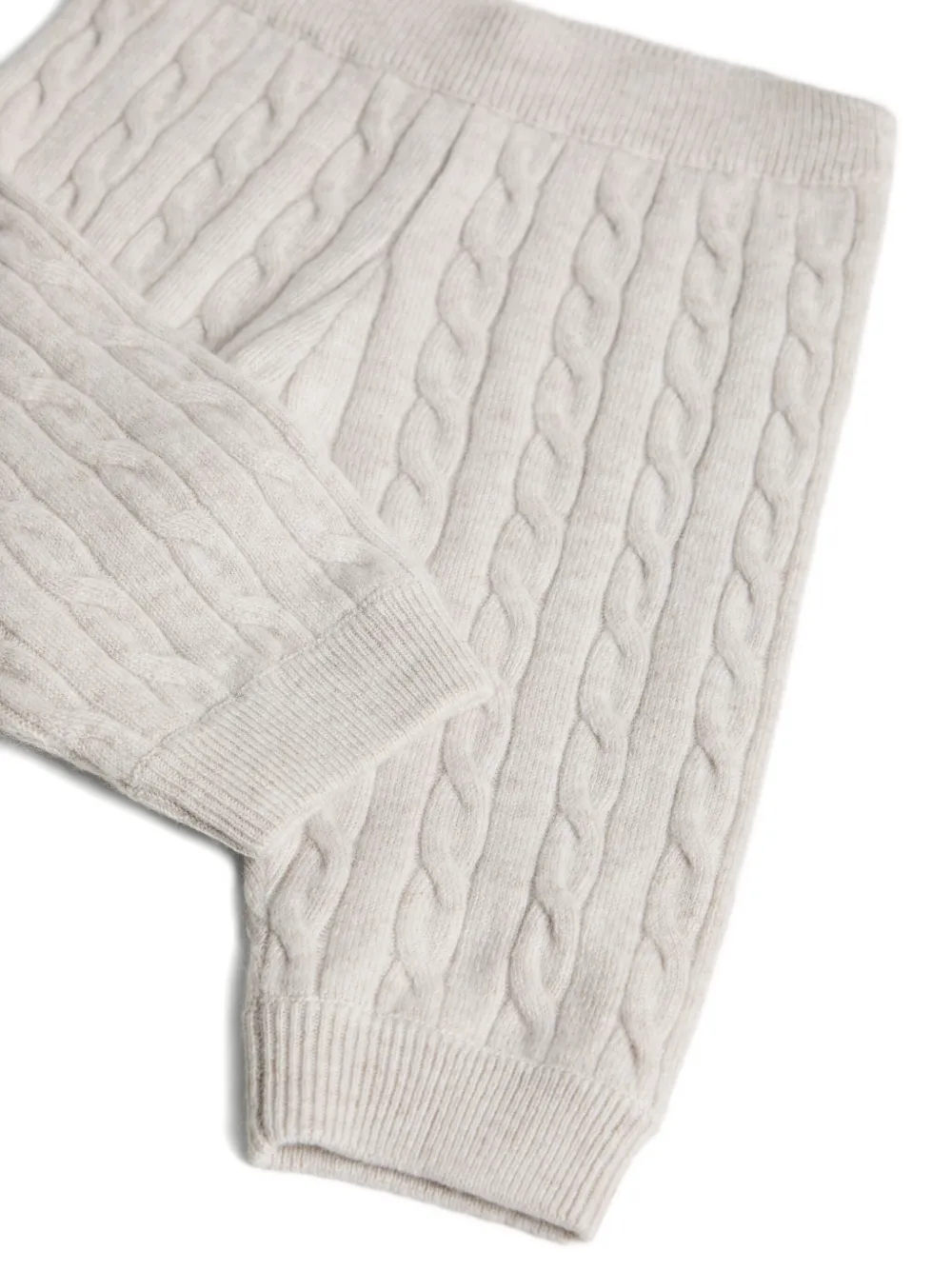Brunello Cucinelli Kids Kabelgebreide broek Grijs