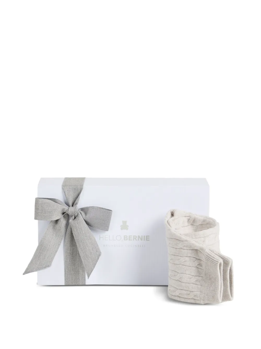 Brunello Cucinelli Kids Kabelgebreide broek Grijs