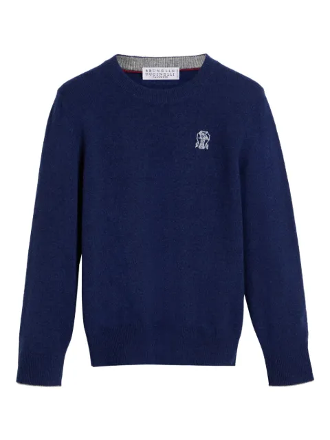 Brunello Cucinelli Kids embroidered-logo cashmere sweater