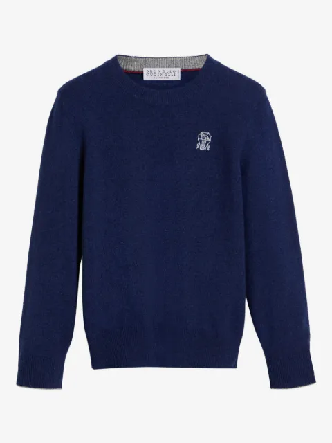 Brunello Cucinelli Kids embroidered-logo cashmere sweater