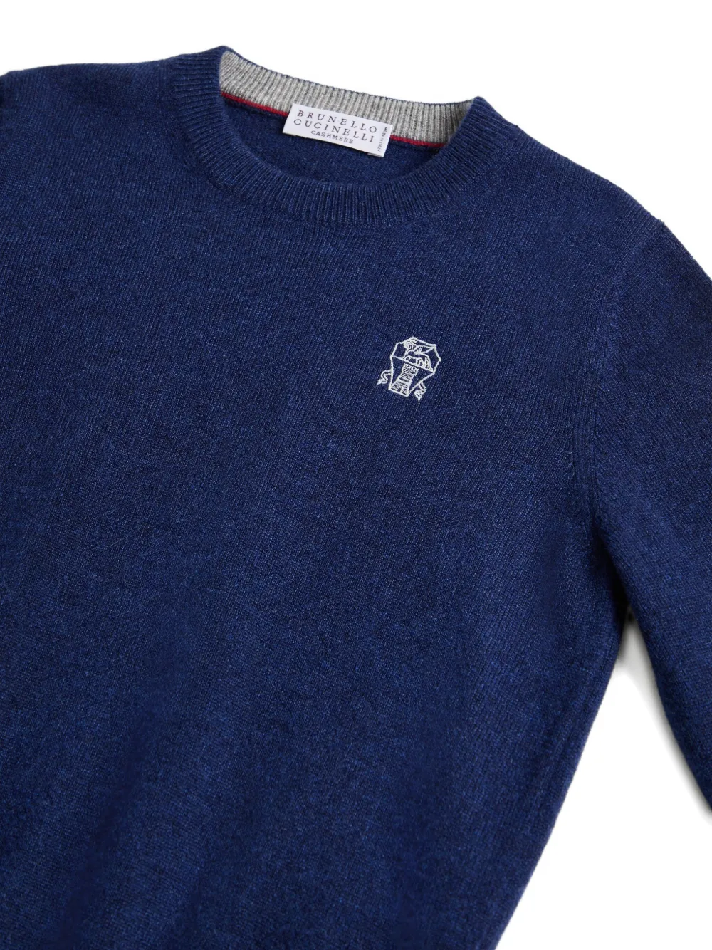 Brunello Cucinelli Kids Kasjmier trui met geborduurd logo Blauw