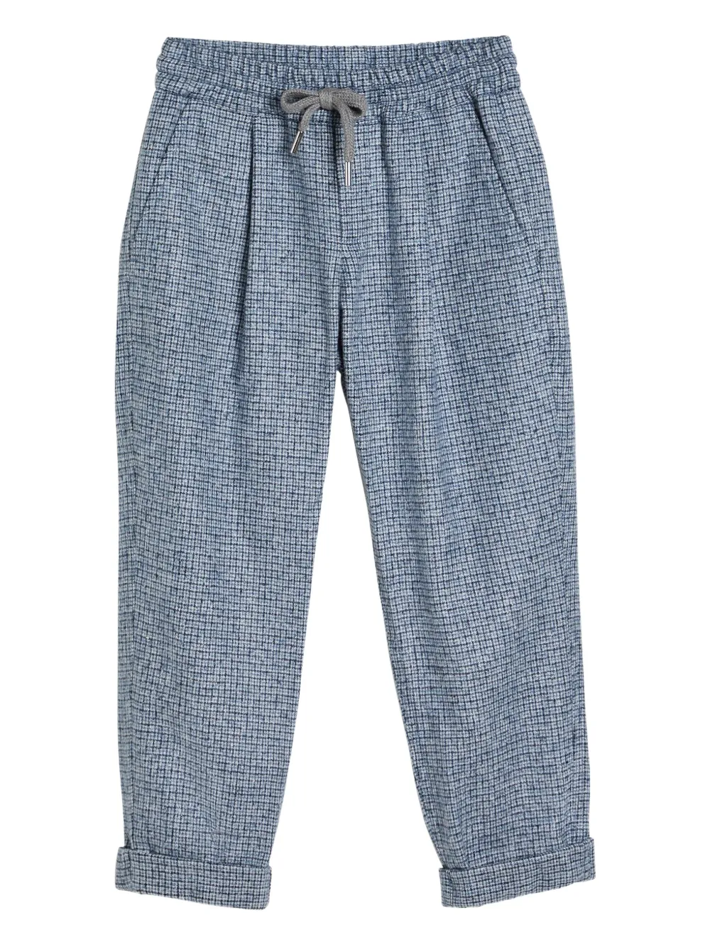Brunello Cucinelli Kids flannel drawstring trousers | Blue | Image 1