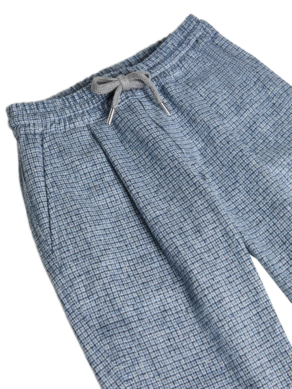 Brunello Cucinelli Kids Flanellen broek met trekkoord Blauw