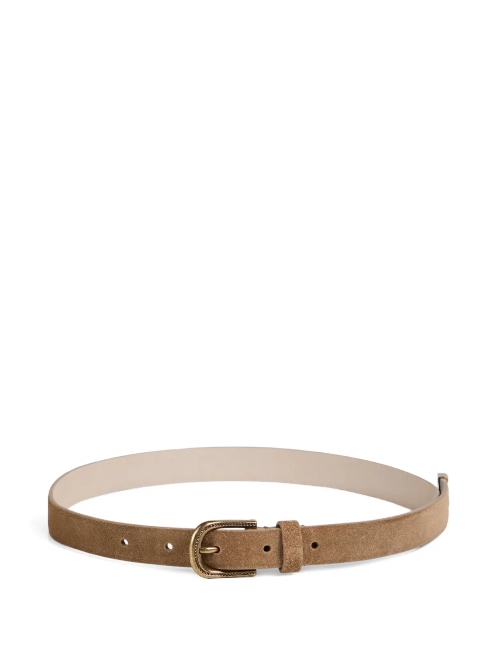 Brunello Cucinelli Kids' Suede Buckle Belt In Brown