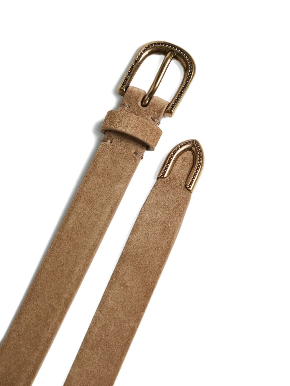 Brunello Cucinelli Kids Suède gespriem - Bruin