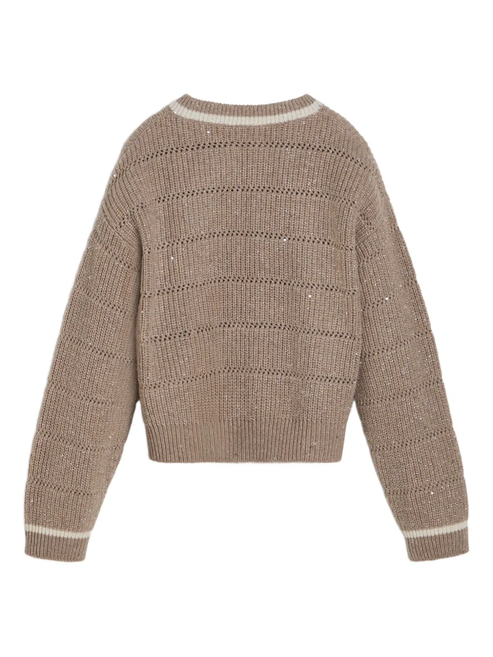 Brunello Cucinelli Kids Vest verfraaid met pailletten en rits Bruin