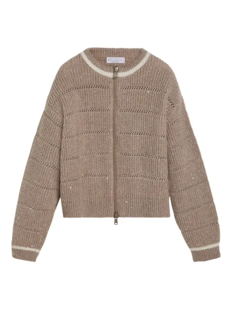 Brunello Cucinelli Kids Vest verfraaid met pailletten en rits