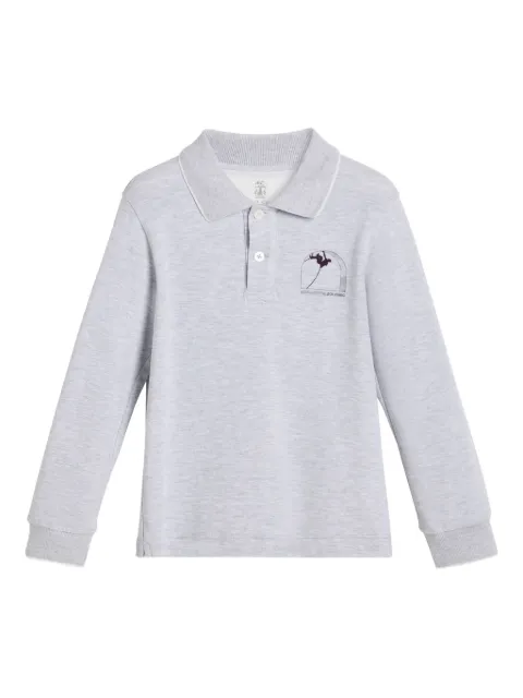 Brunello Cucinelli Kids piqué long-sleeve polo shirt