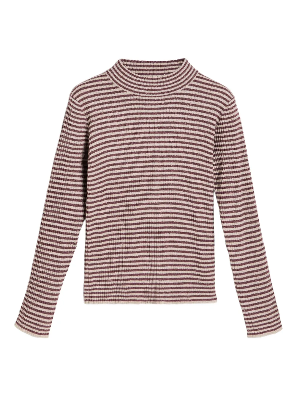 Brunello Cucinelli Kids striped ribbed sweater Rood