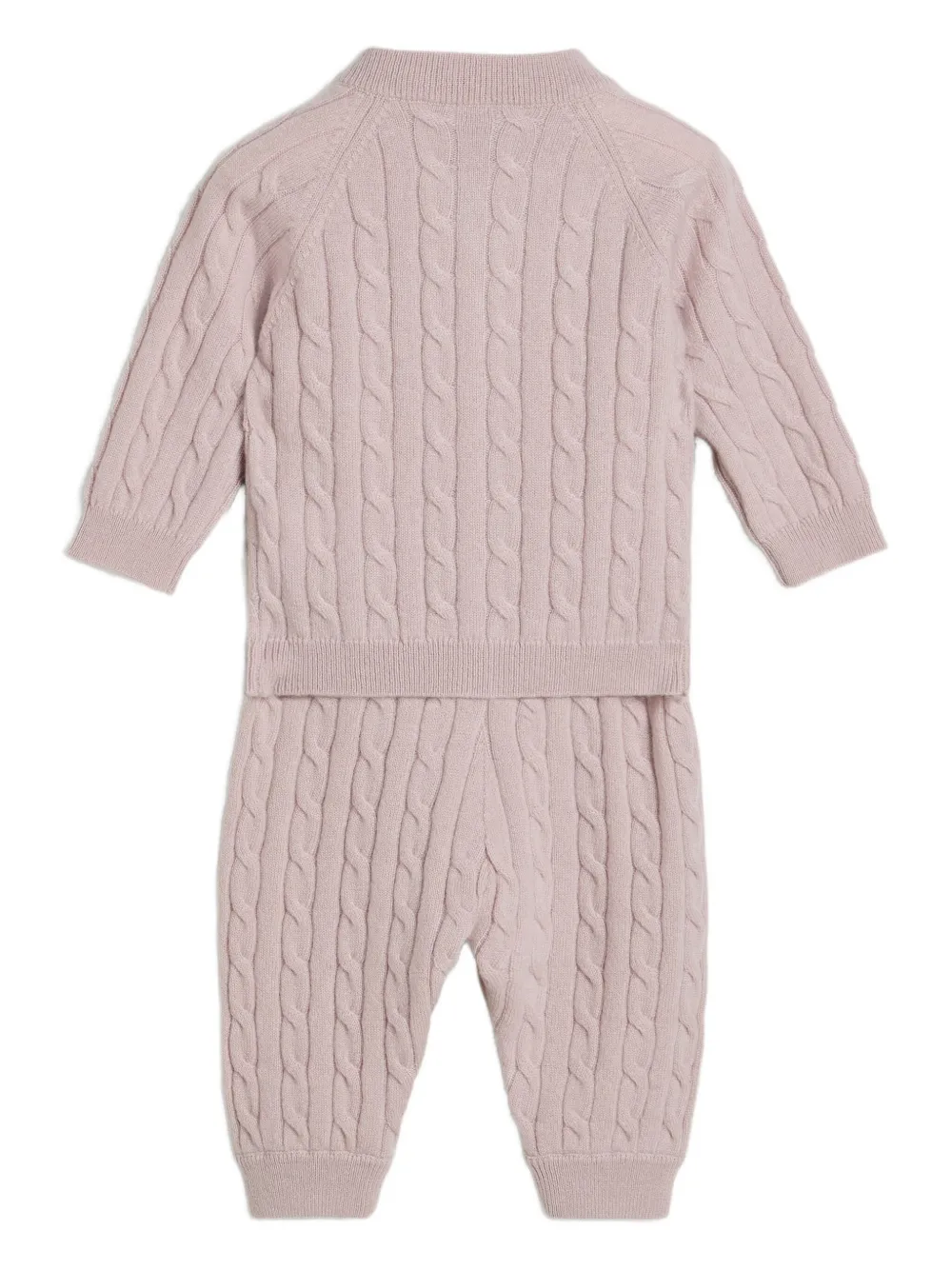 Brunello Cucinelli Kids Kabelgebreid broekset met rits Roze
