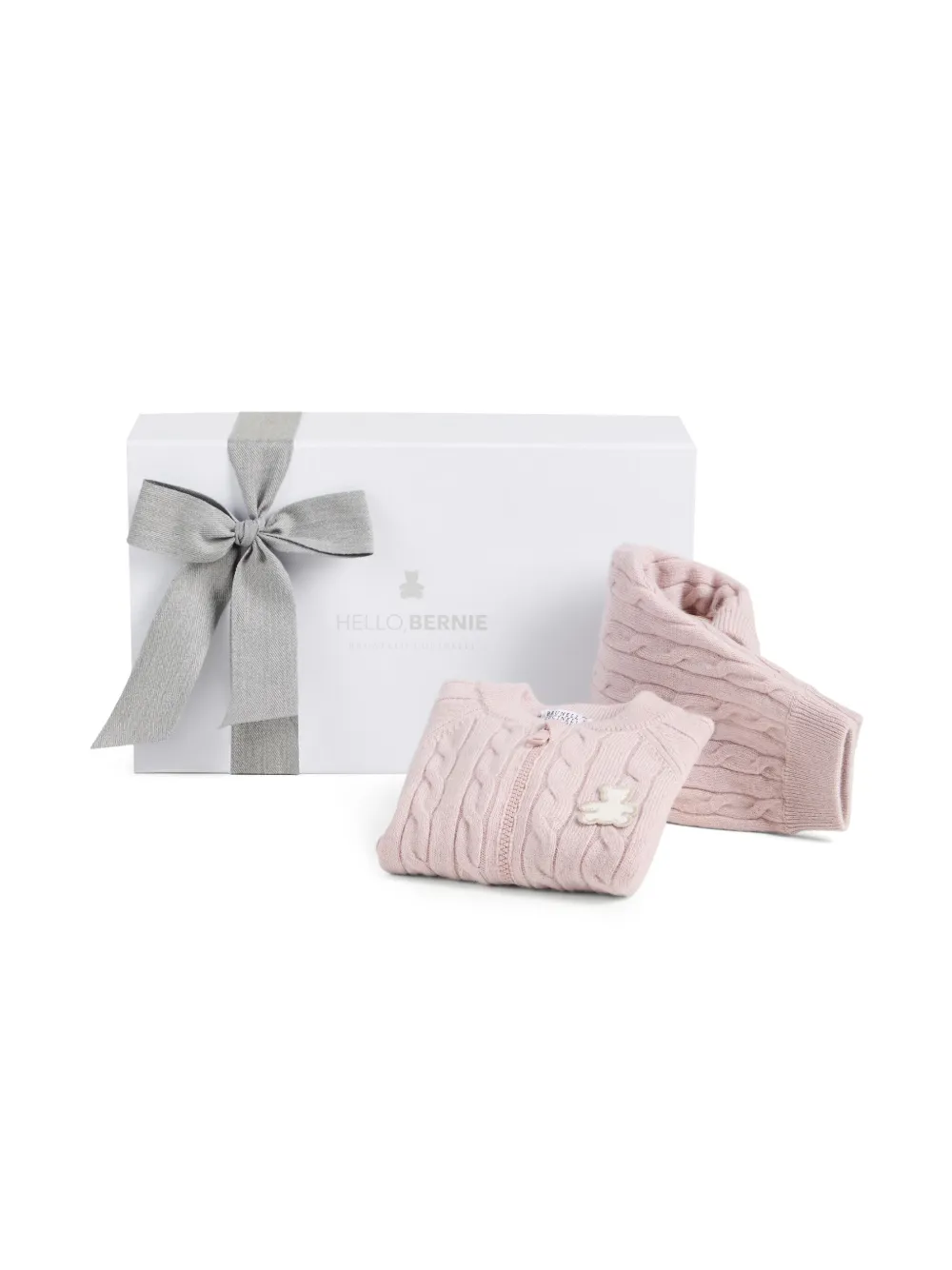 Brunello Cucinelli Kids Kabelgebreid broekset met rits Roze