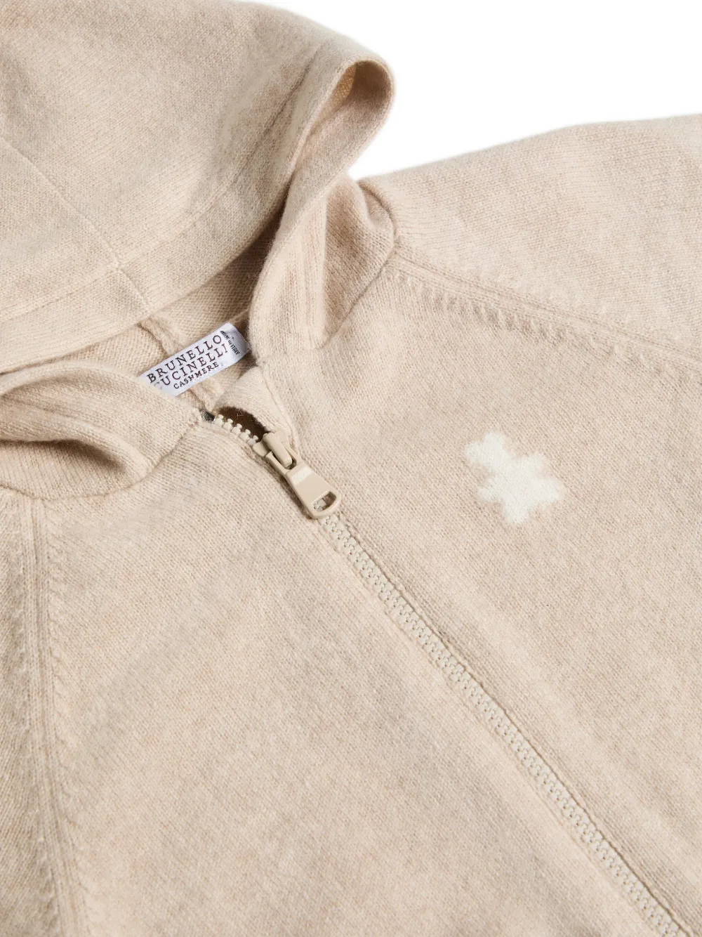 Brunello Cucinelli Kids Bernie sweater met capuchon en logo Beige