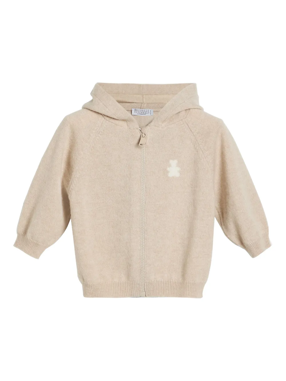 Brunello Cucinelli Kids Bernie sweater met capuchon en logo Beige