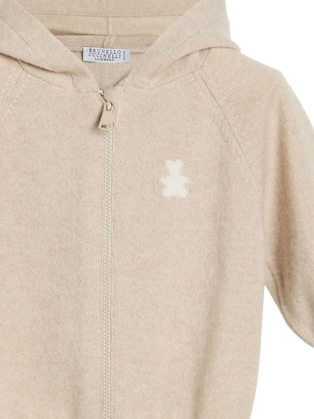Brunello Cucinelli Kids Bernie sweater met capuchon en logo Beige
