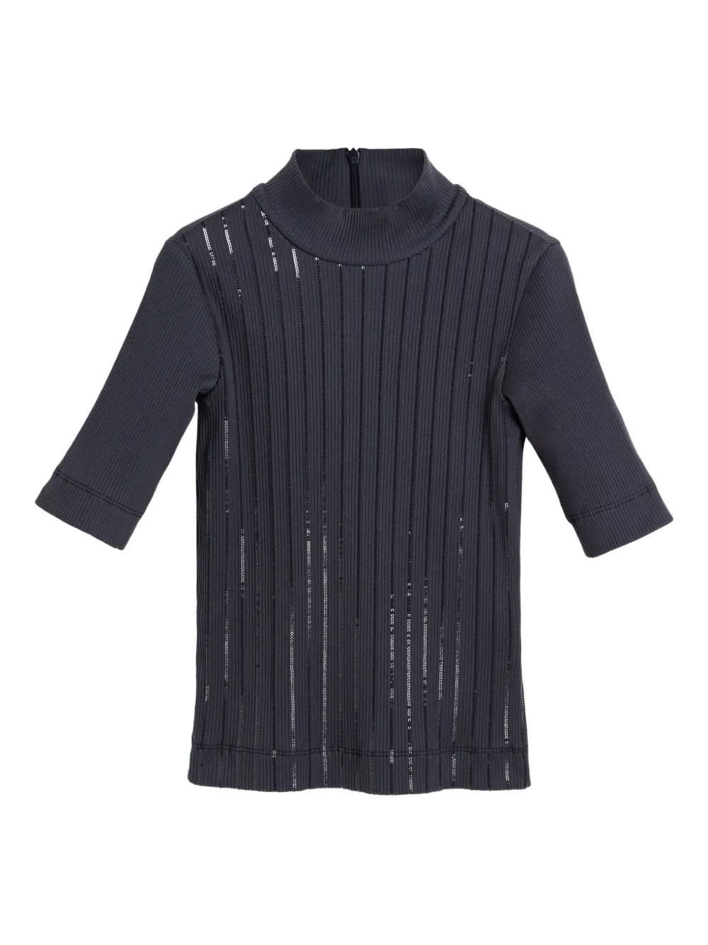 Brunello Cucinelli Geripptes Oberteil Mit Pailletten In Black