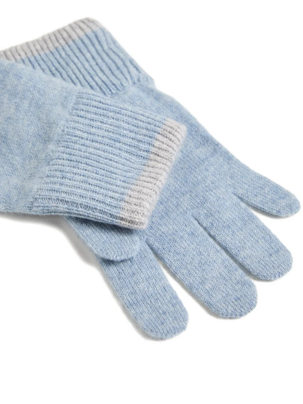 Brunello Cucinelli Kids Handschoenen met geribbelde afwerking - Blauw