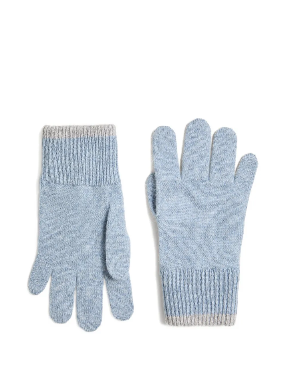 Brunello Cucinelli Kids Handschoenen met geribbelde afwerking Blauw