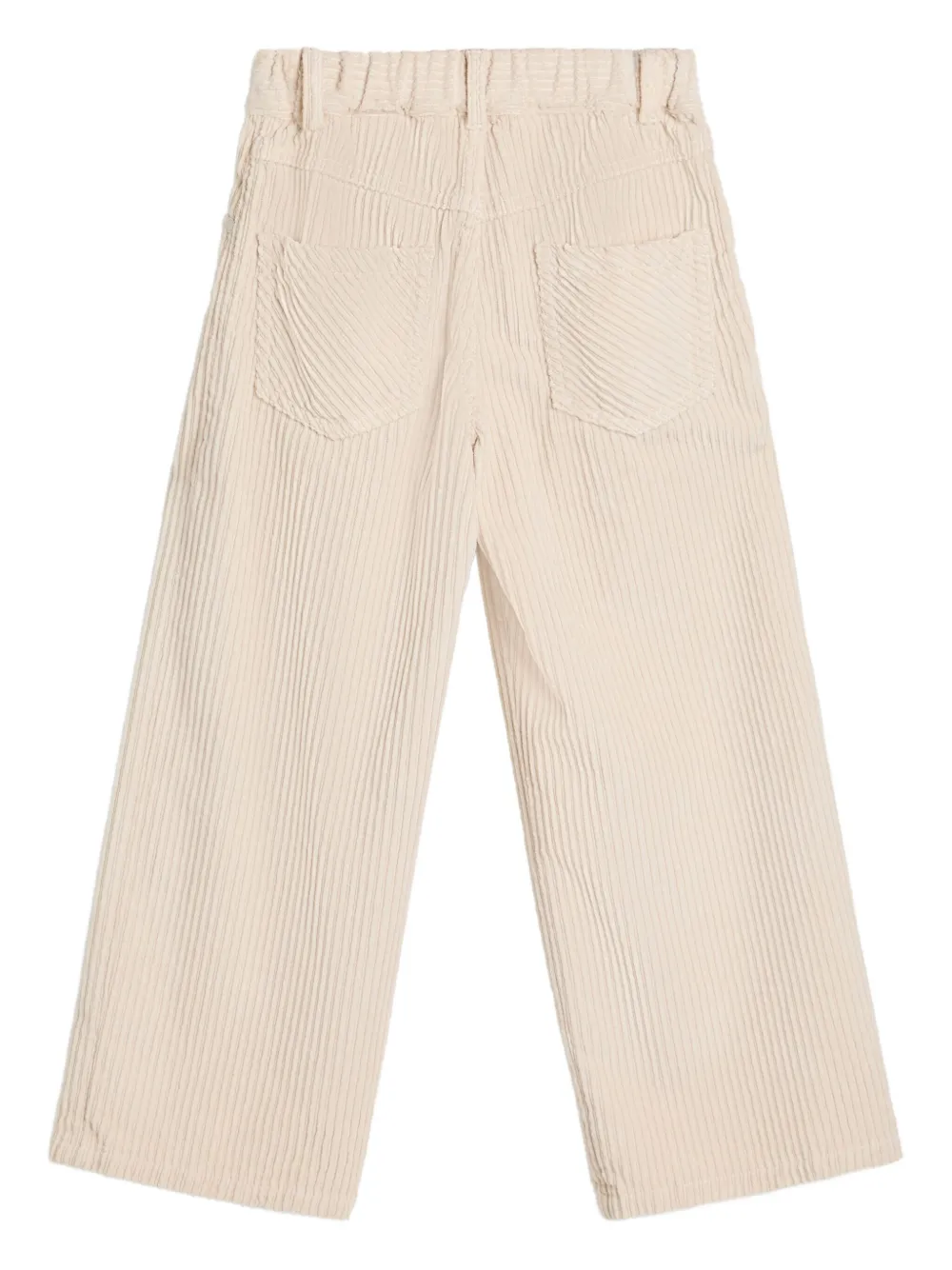 Brunello Cucinelli Kids Ribfluwelen A-lijn broek Beige