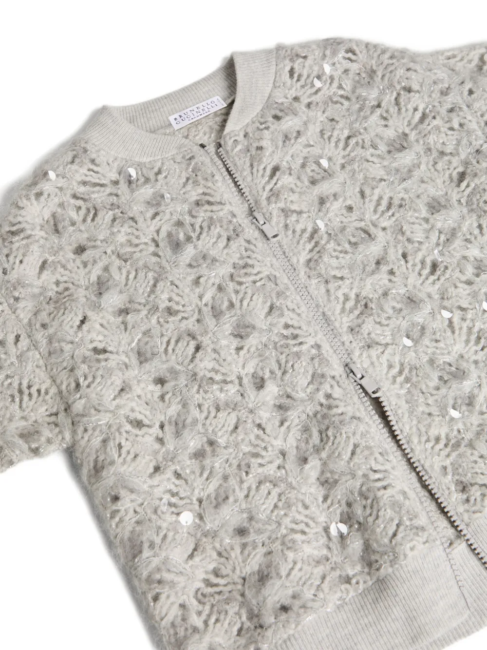 Brunello Cucinelli Kids Dazzling vest met pailletten Grijs