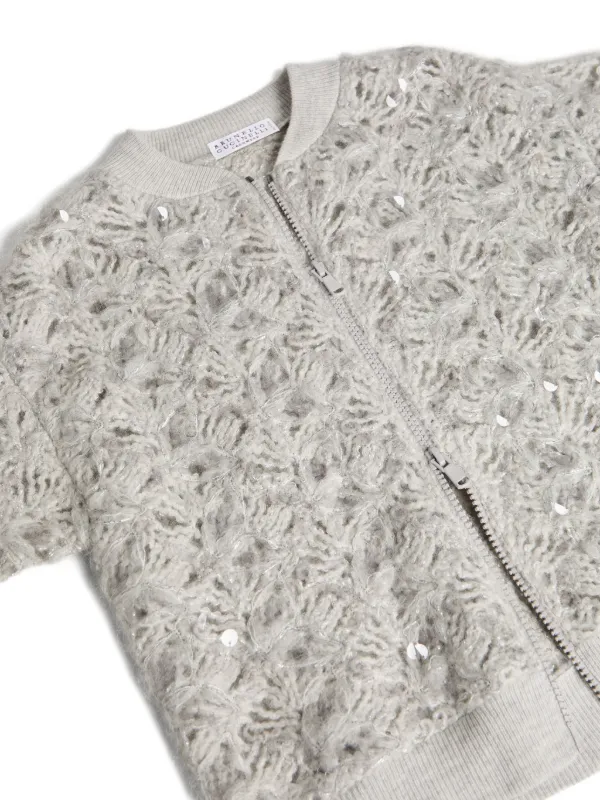 Brunello Cucinelli Kids Dazzling スパンコール カーディガン