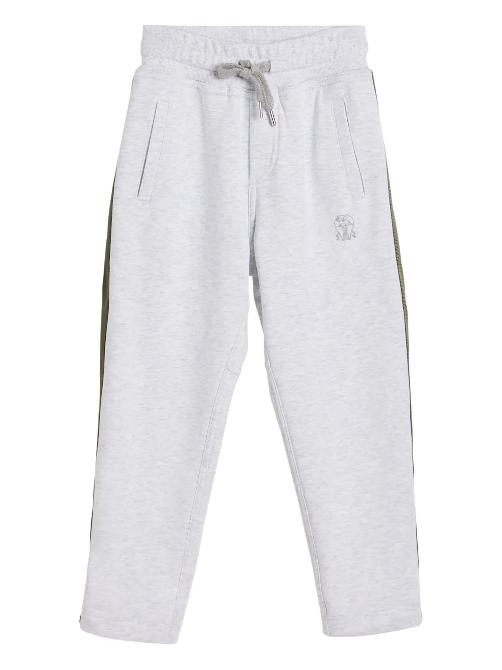 Brunello Cucinelli Kids Badstof broek met zijstreep Grijs