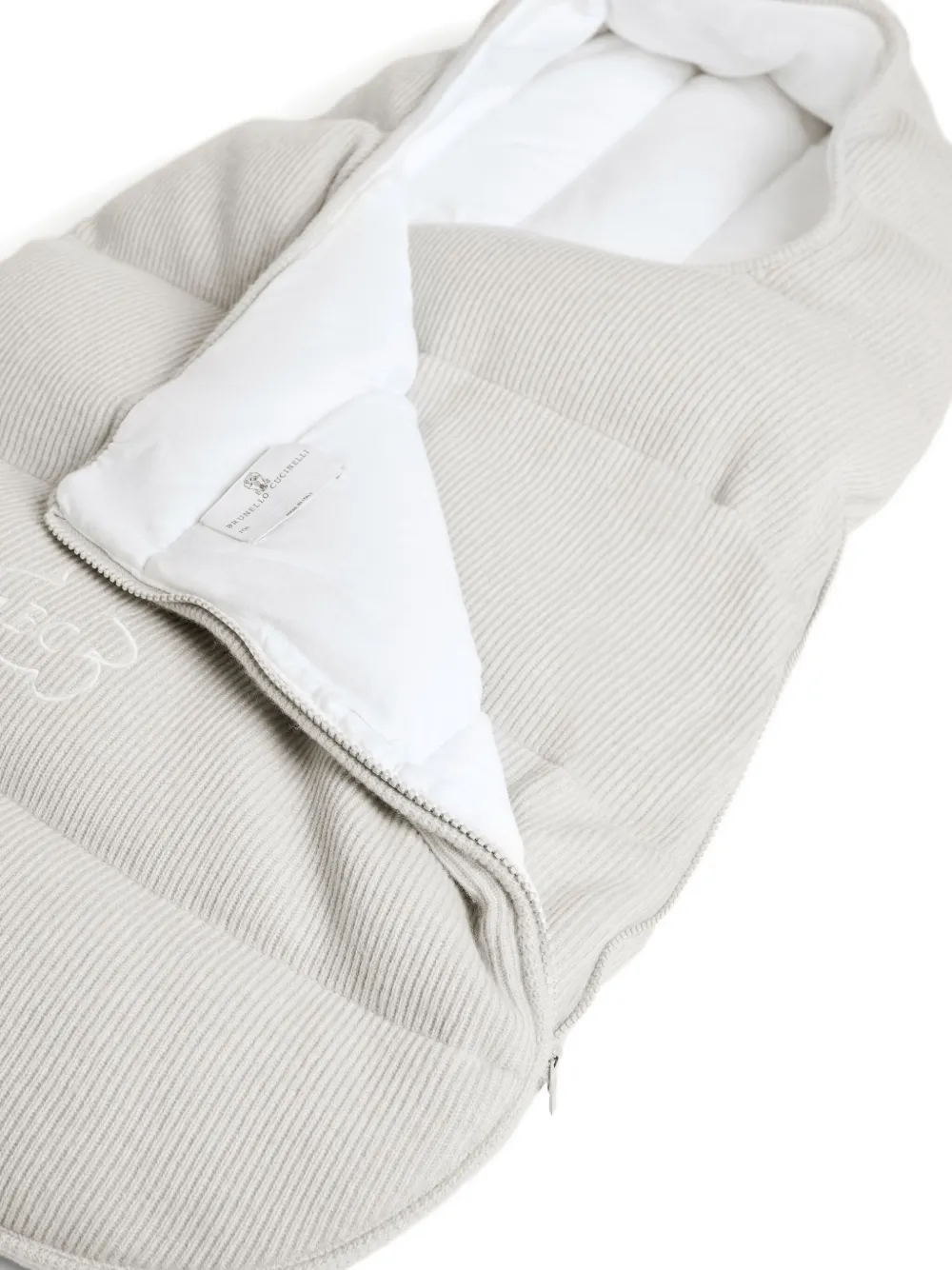 Brunello Cucinelli Kids Geribbelde slaapzak - Grijs