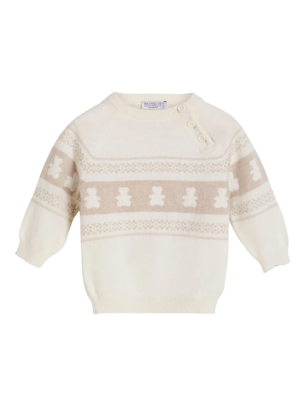 Brunello Cucinelli Kids Bernie Baby kasjmier trui Beige