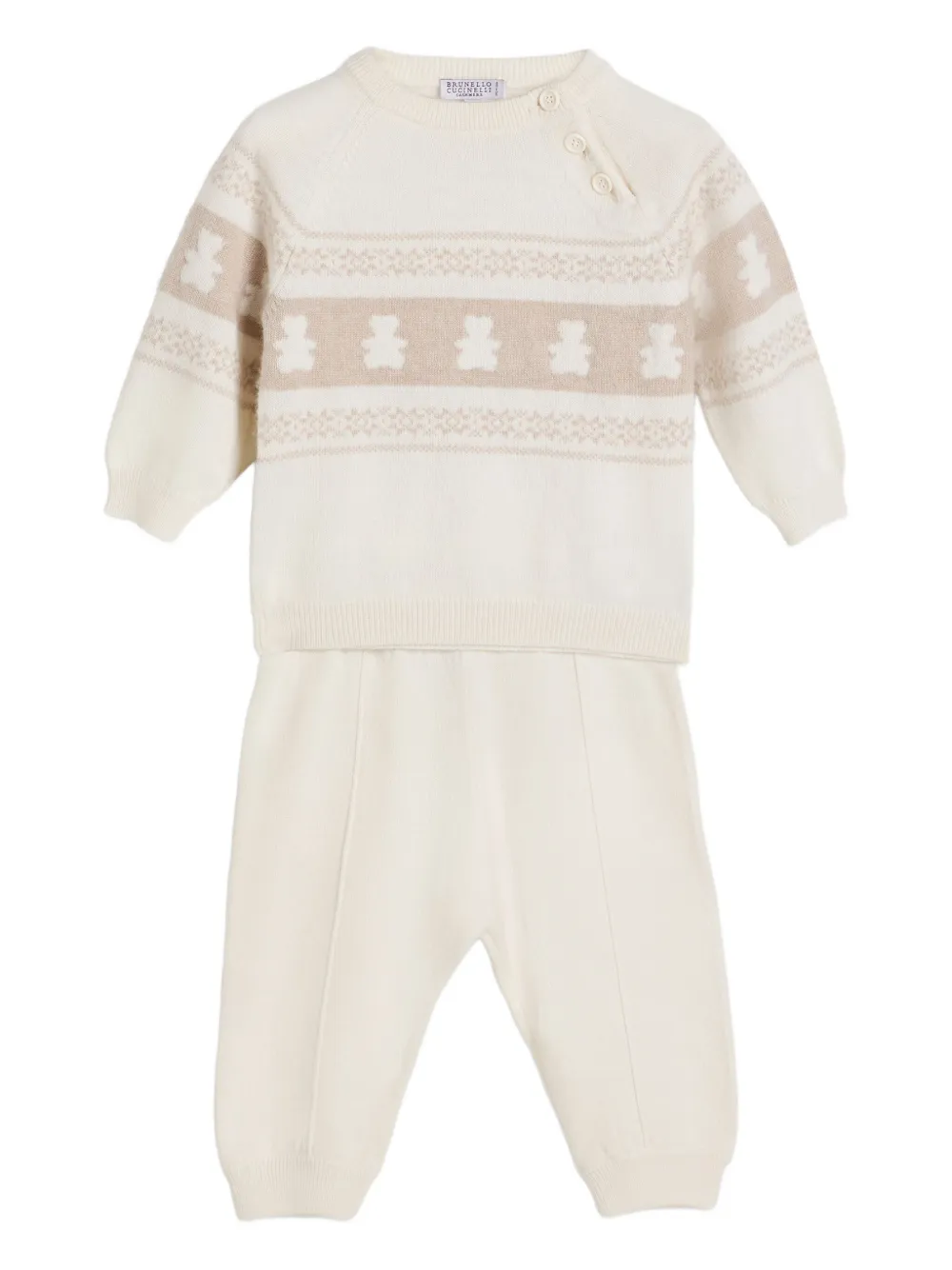 Brunello Cucinelli Kids Bernie Baby kasjmier trui Beige