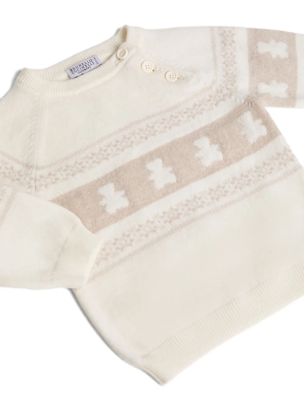 Brunello Cucinelli Kids Bernie Baby kasjmier trui Beige
