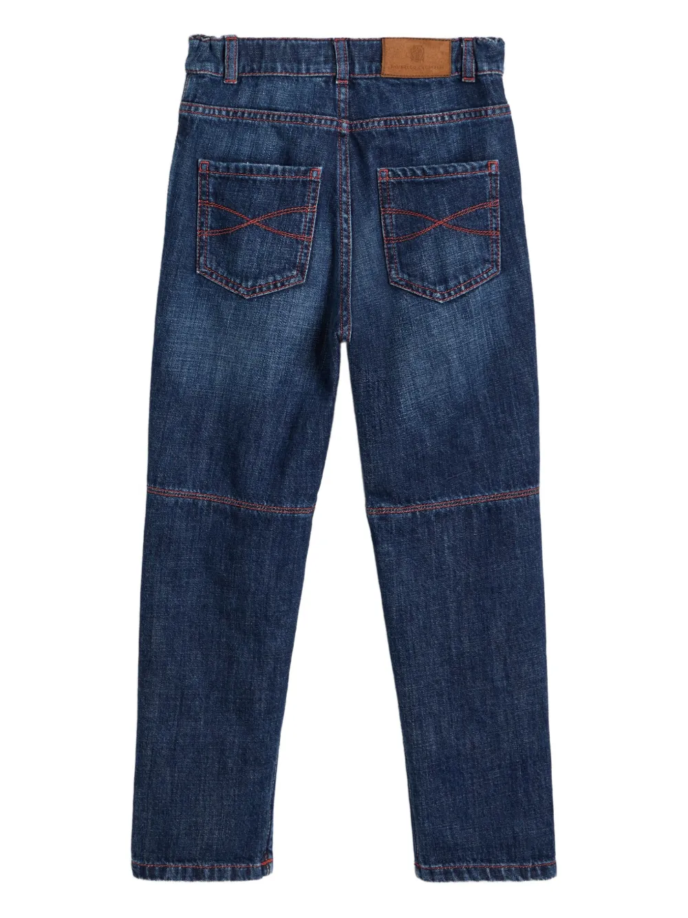 Brunello Cucinelli Kids Katoenen spijkerbroek met vijf zakken Blauw