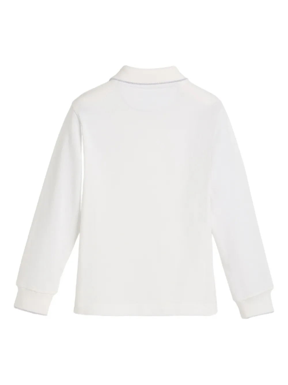 Brunello Cucinelli Kids Poloshirt met lange mouwen Wit