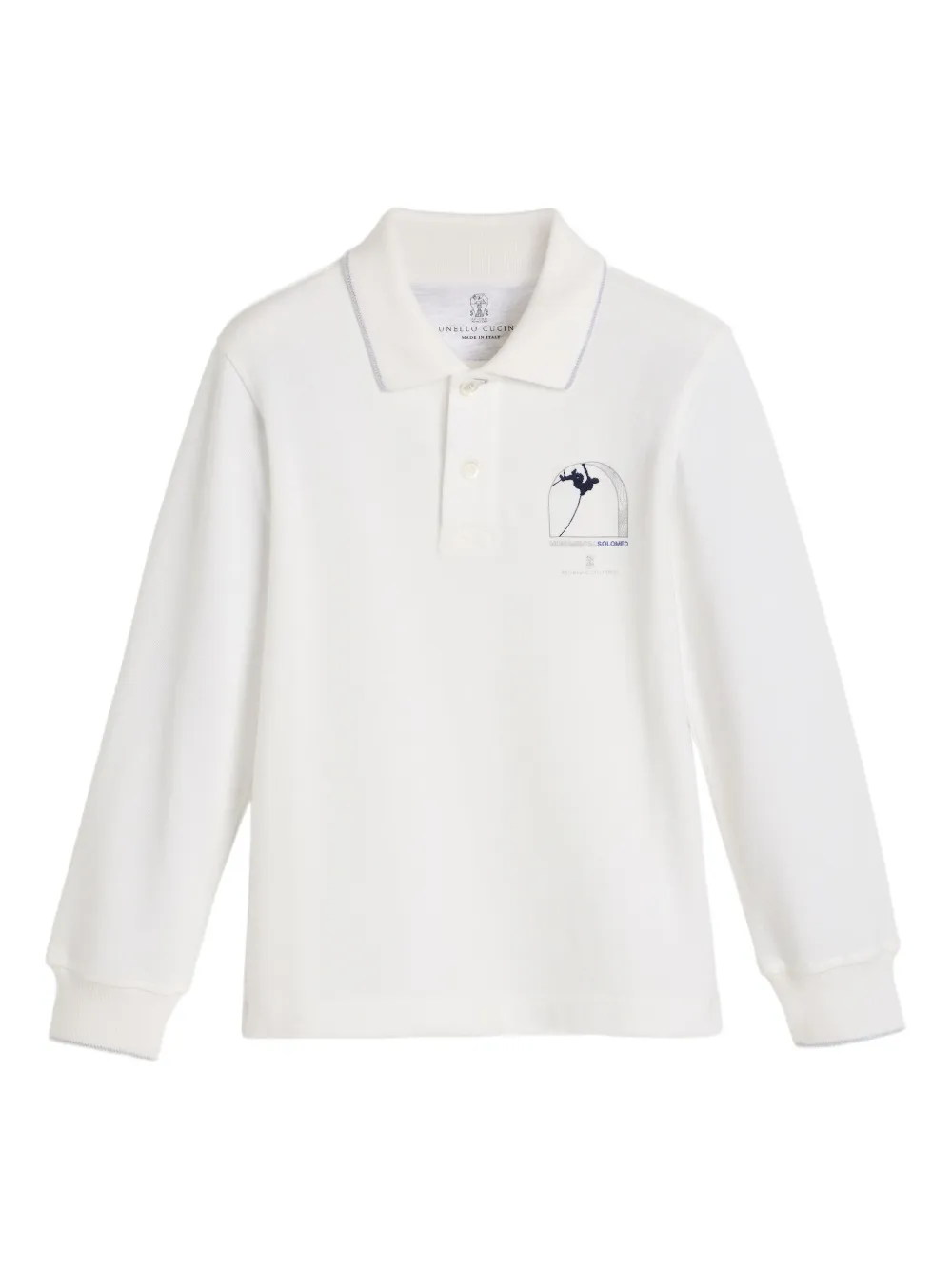Brunello Cucinelli Kids Poloshirt met lange mouwen Wit
