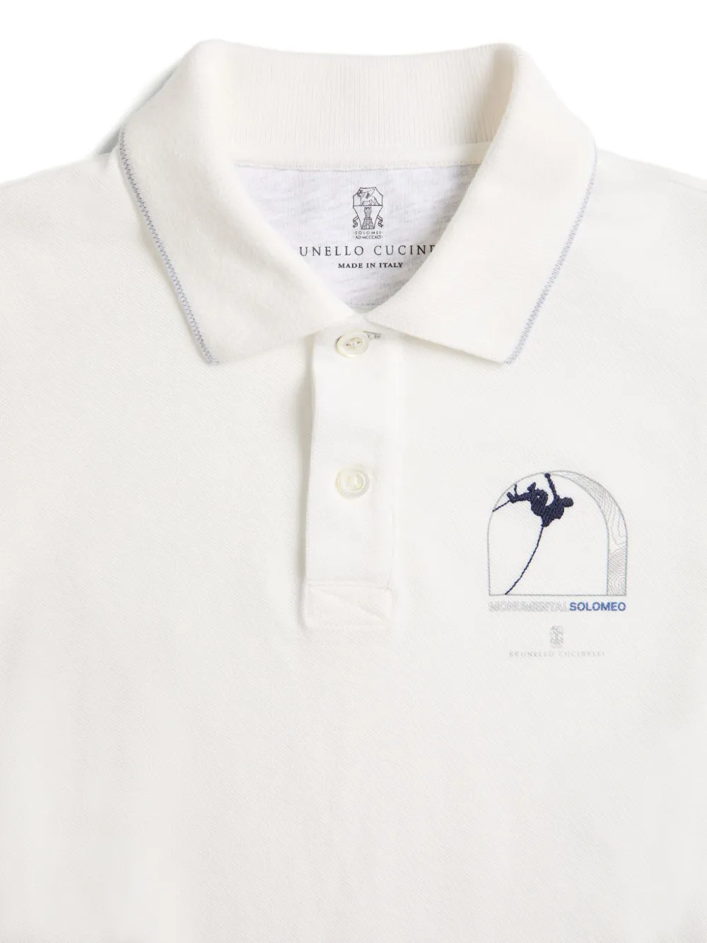 Brunello Cucinelli Kids Poloshirt met lange mouwen Wit