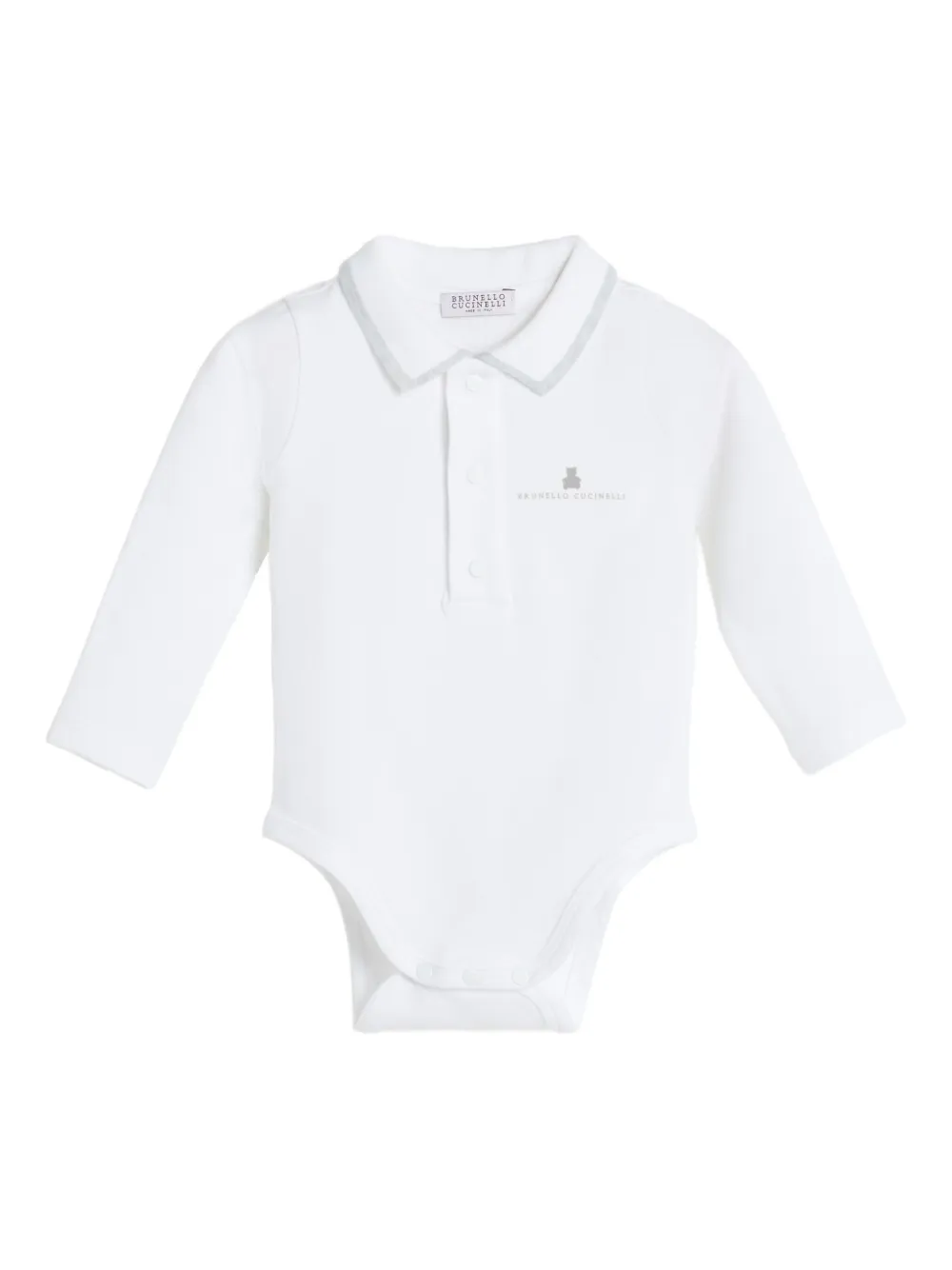 Brunello Cucinelli Kids Twee rompers met polokraag en lange mouwen - Wit