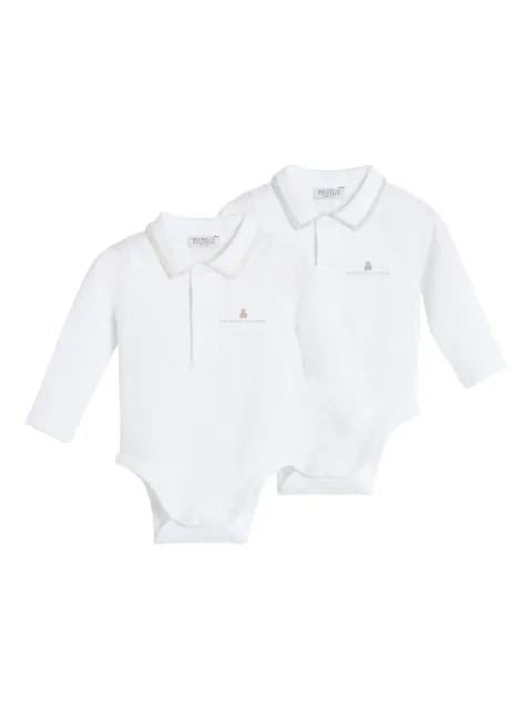 Brunello Cucinelli Kids polo-neck long-sleeve bodies pack (pack of two)