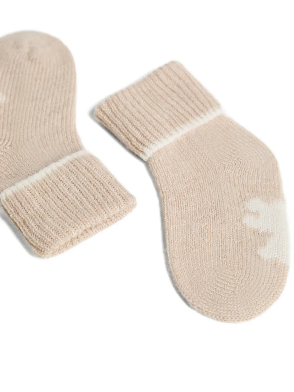 Brunello Cucinelli Kids Omgeslagen sokken met patroon Beige